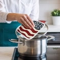 thumbnail image 4 of Retro American Flag Pot Holders for Kitchen Heatproof Potholder, 5 Pack White Star Red Blue US Flag Hot Pads Multipurpose Oven Pads Cloth Potholders Trivet for Cooking Baking, 4 of 8