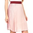 thumbnail image 4 of Sakkas Amira Accordion Pleated Midi Crepe Slim Skirt with Elastic Waist - Pink/burgundy - One Size Regular, 4 of 5