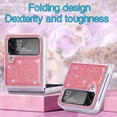 thumbnail image 2 of Dteck Case for Samsung Galaxy Z Flip4,Bling Glitter Leather Case Shockproof Hard PC Cover for Galaxy Z Flip4 5G,Pink, 2 of 5
