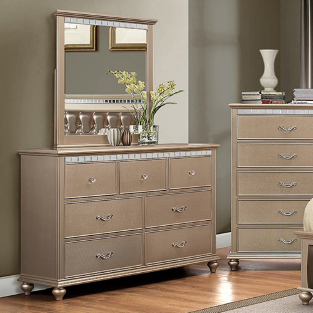 K&B Furniture Hollywood Wood Bedroom Dresser with Optional Mirror