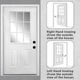 thumbnail image 4 of HUTWIFE Fiberglass Exterior Door with Brickmould, 36 x 80 Front Door with Vinyl Frame, Left Hand Inswing 9 Lite Glass - Primed Entry Door for Home's Front Entrance White Wooden Grain, 4 of 9