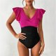 thumbnail image 1 of Traje de baño de una pieza para mujer, bikini informal y de moda de color sólido con cordones, traje de baño de moda playera para mujer, trajes de baño de una pieza para mujer, trajes de baño para muj, 1 of 6