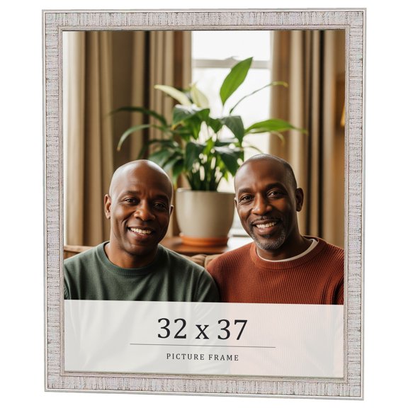 32x37 Frame White Real Wood Picture Frame Width 0.75 inches | Interior Frame Depth 0.5 inches |