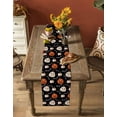 thumbnail image 5 of Halloween Table Runner 90 Inches, Spooky Pumpkins Horror Bat Black Orange Bed Runner Dresser Scarves Tabletop for Indoor Outdoor Parties/Ceremony/Banquet, 13" x 90", 5 of 8
