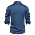 thumbnail image 4 of ZCFZJW Mens Stretch Dress Shirts Slim Fit Button Down Long Sleeve Stretch Collared Shirt Cotton Wrinkle Free Button Up Mens Tops Blue XXL, 4 of 6