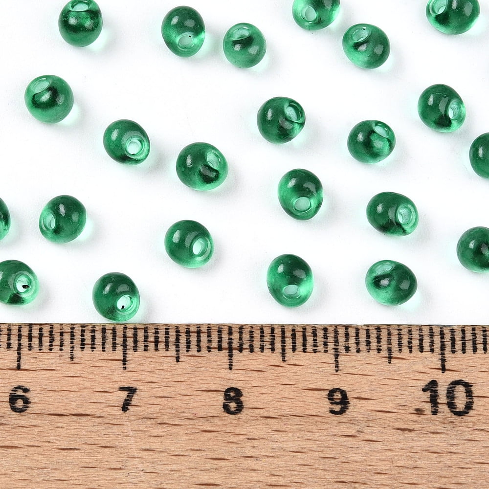 1Pound 3/0 Baking Paint Glass Fringe Seed Beads Teardrop Dark Green 5x4~4.5x3.5~4mm Hole: 1mm about 4500pcs/pound