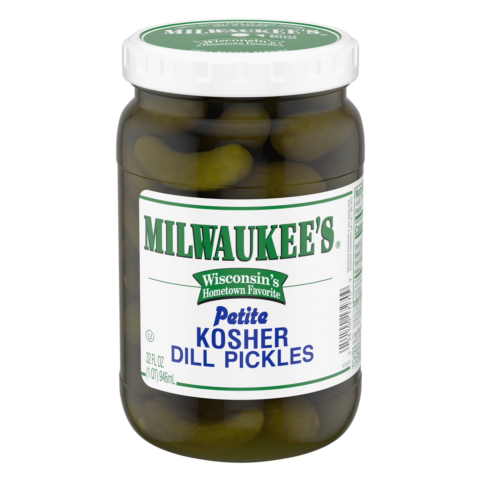 (3 pack) Milwaukee's Petite Kosher Dill Pickles, 32 fl oz Jar