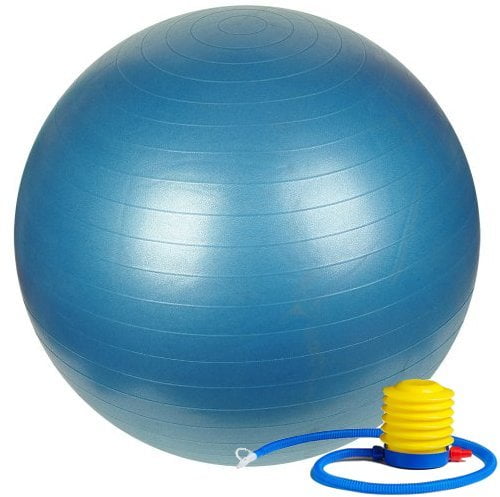 Fitness Sun 75cm Exercise Ball with Foot Pump Includes 1 Ball +1 Pump + 1 Page Instruction Chart No Dvd No -Exercise Gym... by