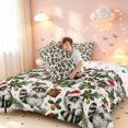 thumbnail image 4 of Manfei Cartoon Raccoon Animals Queen Comforter Set,Christmas Santa Hat Comforter Sets Queen,Gray Green,Christmas Reversible,3 Pieces,1 Comforter and 2 Pillowcases, 4 of 7