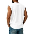 thumbnail image 3 of Hogleaql American Usa Flag Tank Top for Men 4th Of July Muscle American Flag Graphic Sleeveless Shirt Crewneck Patriotic Workout Trendy Tank Tee White M, 3 of 3