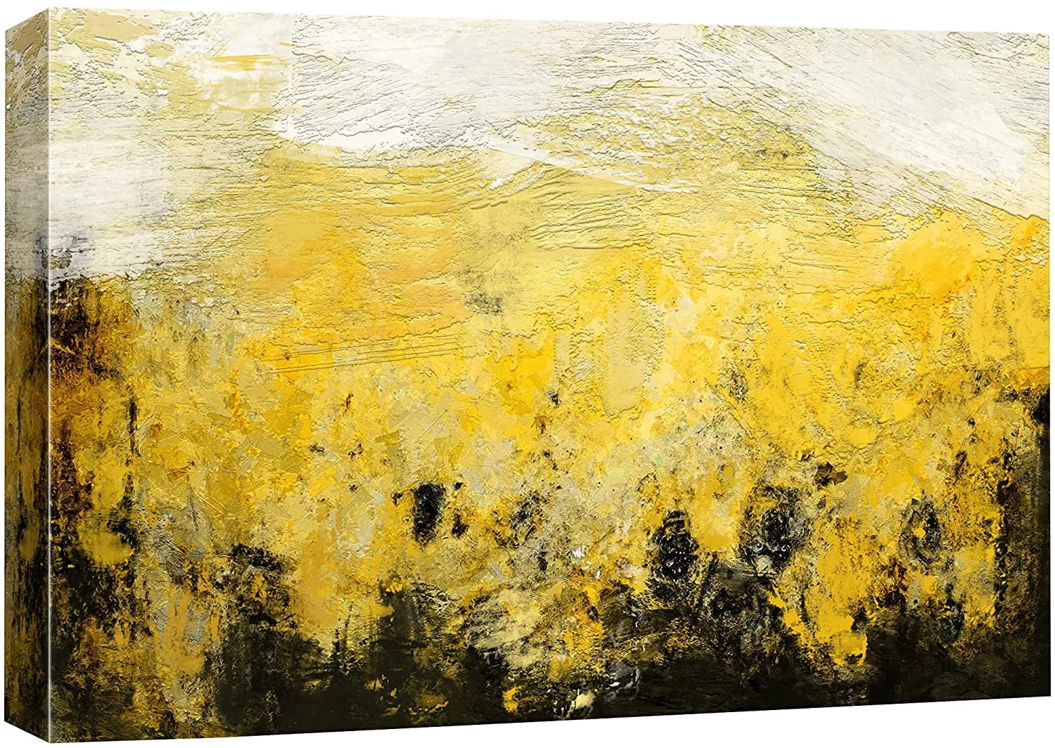 wall26 Canvas Print Wall Art Black and Golden Yellow and White Colored ...