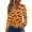Orange, variant on WTOBBY Women's Halloween Bat & Pumpkin Print V Neck Button Detail Long Sleeve T Shirt, Casual Graphic Tee Top for Daily Wear, Fall Comfort Shirt,Light Purple L