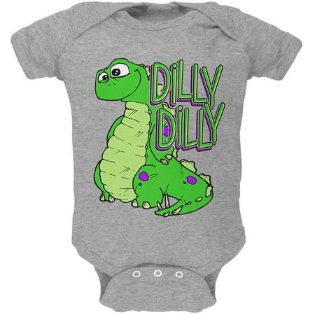 

Dilly Dilly Dino Soft Baby One Piece Heather 0-3 M