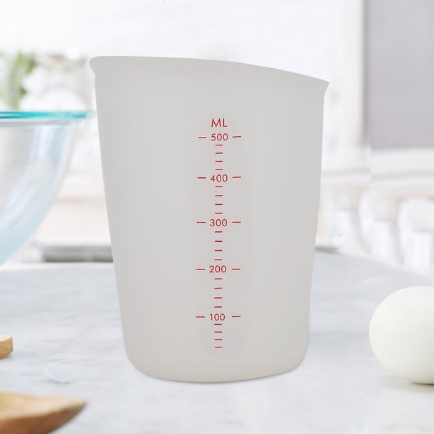 Taza de Silicona ANGGREK Tazas Medidoras Transparente 250ml 500ml