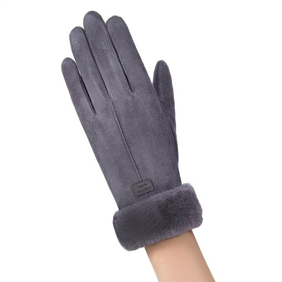 Bramtres Leather Gloves,Gloves for Cold Weather Women Winter Gloves Ladies Girls Outdoor Heat Full Finger Lined Driving Glove Winter Gloves,Gloves for Women Grey