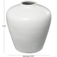 thumbnail image 4 of DecMode 14" Matte White Ceramic Vase, 4 of 12