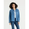 thumbnail image 2 of Sofia by Sofia Vergara Women's Relaxed Boyfriend Shirt with Long Sleeves, Sizes XS-XXXL, 2 of 5