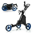 thumbnail image 5 of Topcobe Folding 3 Wheels Golf Push Cart with Bag Scoreboard Adjustable Handle, Outdoor Sports Equipment/Accessories-Blue, 5 of 10