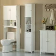 thumbnail image 4 of White Tall Standing Bathroom Linen Tower Storage Cabinet for Bathroom and Vanity, 4 of 7
