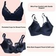 thumbnail image 2 of BIMEI Women’s Lace Pocket Bra for Breast Forms | Mastectomy Prosthesis Bra with Underwire & Sheer Lace | Ideal for Silicone Breast Forms, Blue, 44, 2 of 4