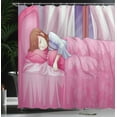 thumbnail image 4 of Ambesonne Anime Shower Curtain, Japanese Animal Manga, 69"Wx75"L, Pink, 4 of 5