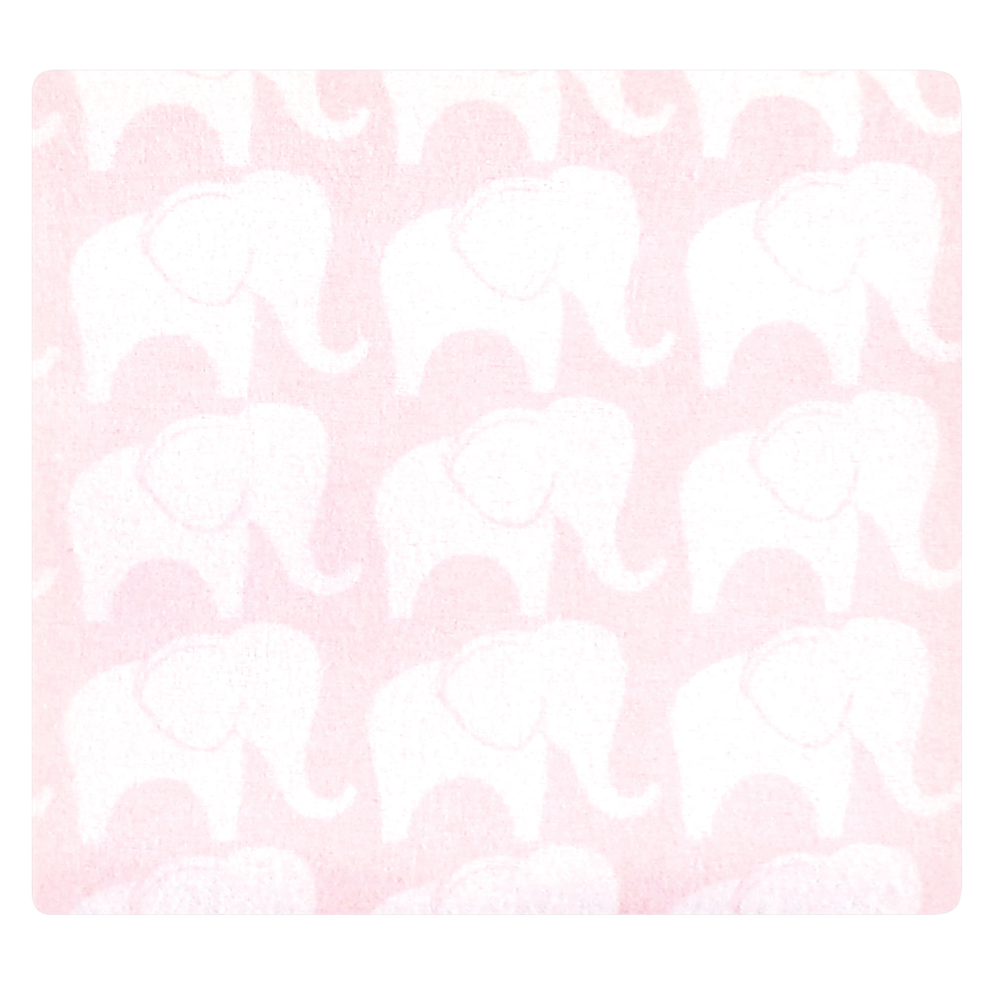 Little Treasure Hudson Baby Girls Cotton Poly Flannel Receiving Blankets 7-Pack, Pink Elephant, 30x30 inches