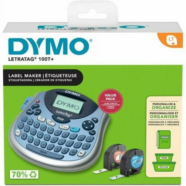 Dymo LetraTag 100T Label Maker - 5 Font Size - Battery - 4 Batteries Supported - AA - Blue - Handheld - Auto Power Off - for Home, Office | Bundle of 2 Boxes