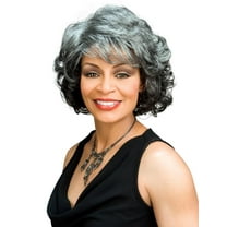 Alicia Beauty Foxy Silver Collections Wavy Medium Style Wigs, Premium Synthetic Lightweight Comfort, Machine-Stitched Cap Wig, Secure & Fabulously Natural - BARBARA (3T44)