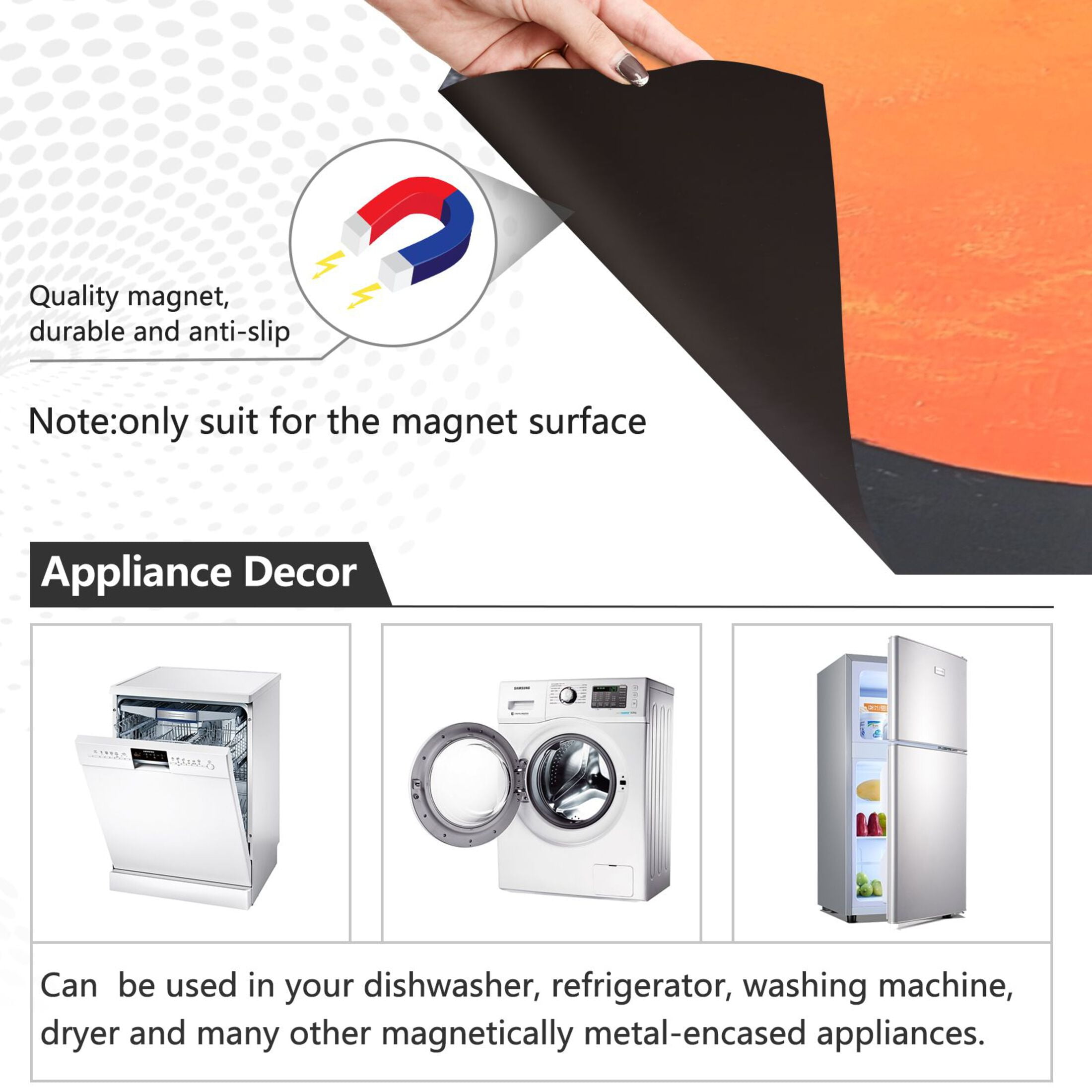 Dishwasher Magnetic Sticker 23x26 Inch Refrigerator Magnetic Sticker Washing Machine Magnetic Sticker Kitchen Panel Magnetic Sticker Home Decor Red Moon Cat
