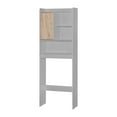thumbnail image 4 of Pemberly Row Modern Over the Toilet Storage Cabinet in Light Gray & Oak, 4 of 9