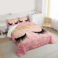 thumbnail image 3 of Castle Fairy Elegant Eyelash Girl 3 Pieces Queen Comforter Set,Bling Makeup Ultra Soft Bedding Sets,Dreamy Princess Bedding Comforter Set Breathable,Microfiber Bedroom Decor,Reversible, 3 of 8