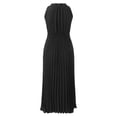thumbnail image 4 of OSOLU Solid Color Women Midi Summer Dresses Casual V-Neck Dot Ruffle Sleeveless A-Line Beach Sun Dress Lovely Sundress Wedding Guest Dress, 4 of 5