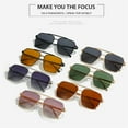 thumbnail image 2 of Retro Lightweight UV400 Protection Oversized Polarized Sunglasses Women's Polygon Sunglasses Metal Frame Men's Shades GOLD/ARMY GREEN, 2 of 8