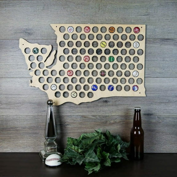 TORCHED Washington Beer Cap Holder | Wall-Mounted Decor Display Art | Multicolor
