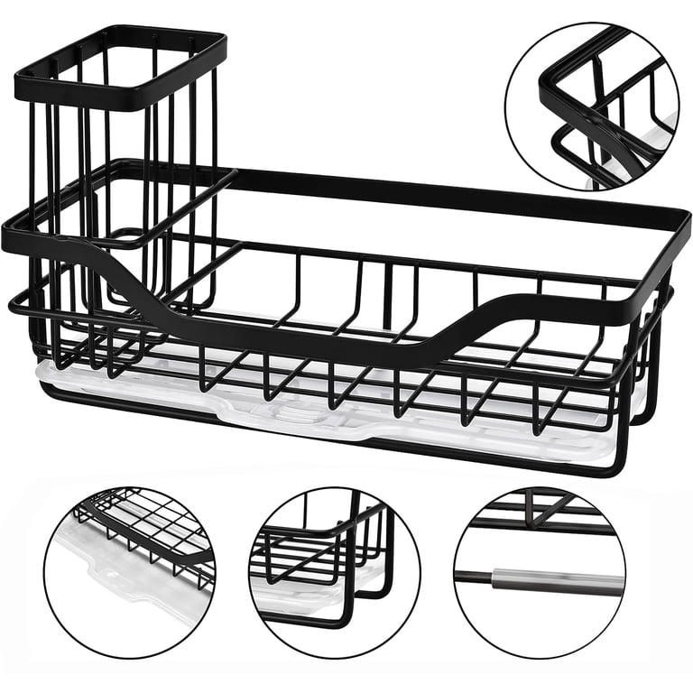 IZEYNO Stainless Steel Sink Caddy Organizer, Black photo 4