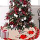 thumbnail image 4 of Billuyoard Faldas de árbol de Navidad, tela de lino inferior, alfombra redonda de flores grandes, cubierta de Base decorativa para el hogar, suministros Kits de decoración para fiestas Billuyoard HA068124-00, 4 of 6