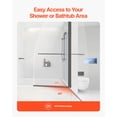 thumbnail image 6 of VEVOR Frameless Bathtub Shower Door, 34in. W x 55in. H, Half Shower Door for Bathtub, 180° Rotatable Tempered Glass Door, Half Shower Door with 1/4 in Tempered Glass Bathroom Shower Screen, Black, 6 of 9