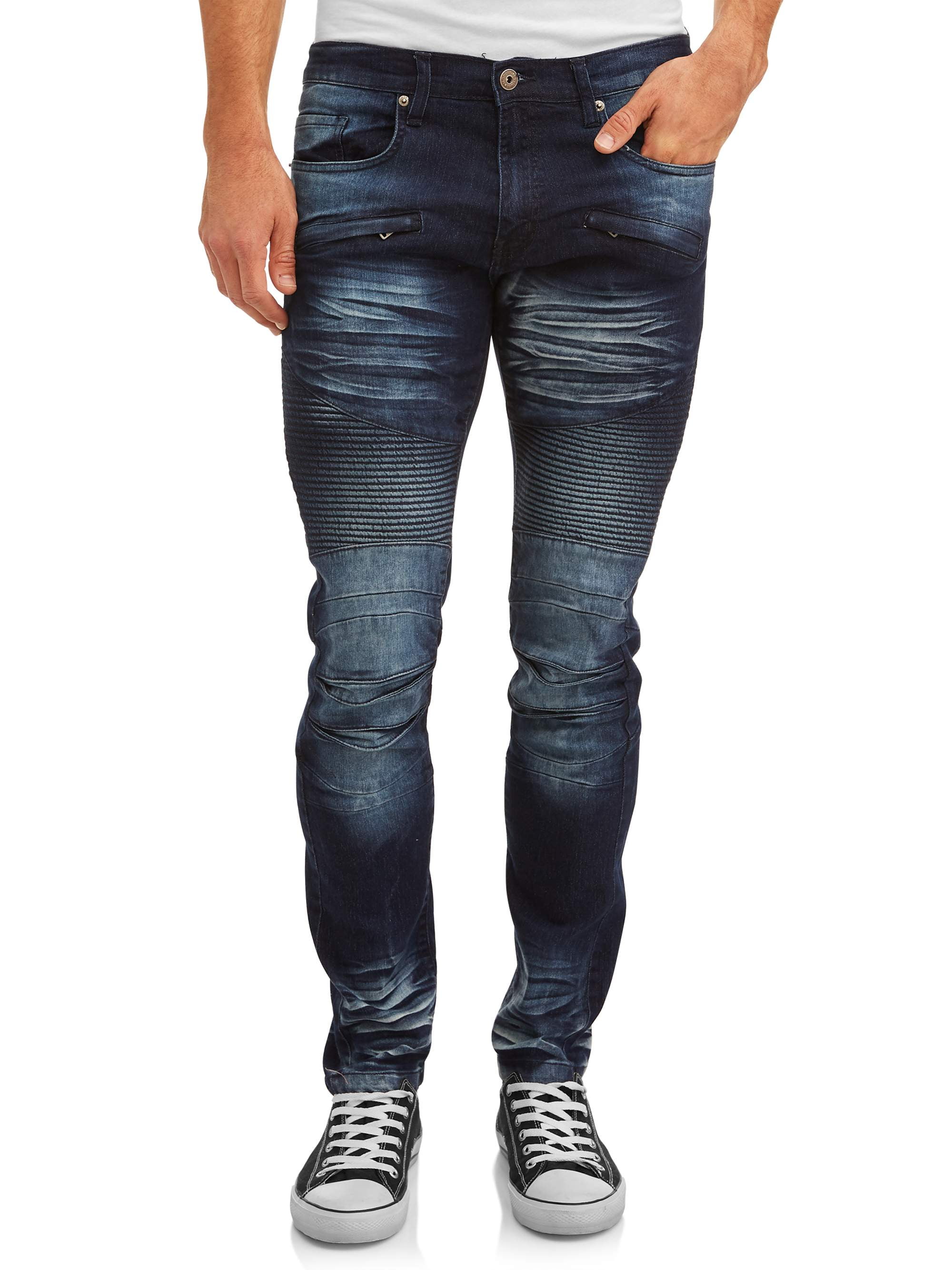 Modern Culture Men's Slim Fit Stretch Moto Highway Jean - Walmart.com