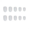 thumbnail image 1 of 24-piece Small Round Head Matte Nails French Style DIY Artificial Exquisite Unique Graceful Personality Nail for Manicure Lovers 21white, 1 of 4
