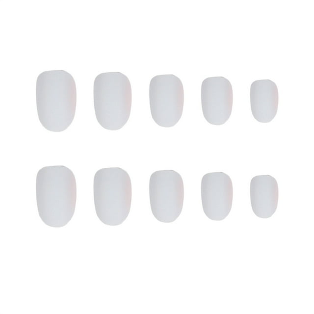24-piece Small Round Head Matte Nails French Style DIY Artificial Exquisite Unique Graceful Personality Nail for Manicure Lovers 21white