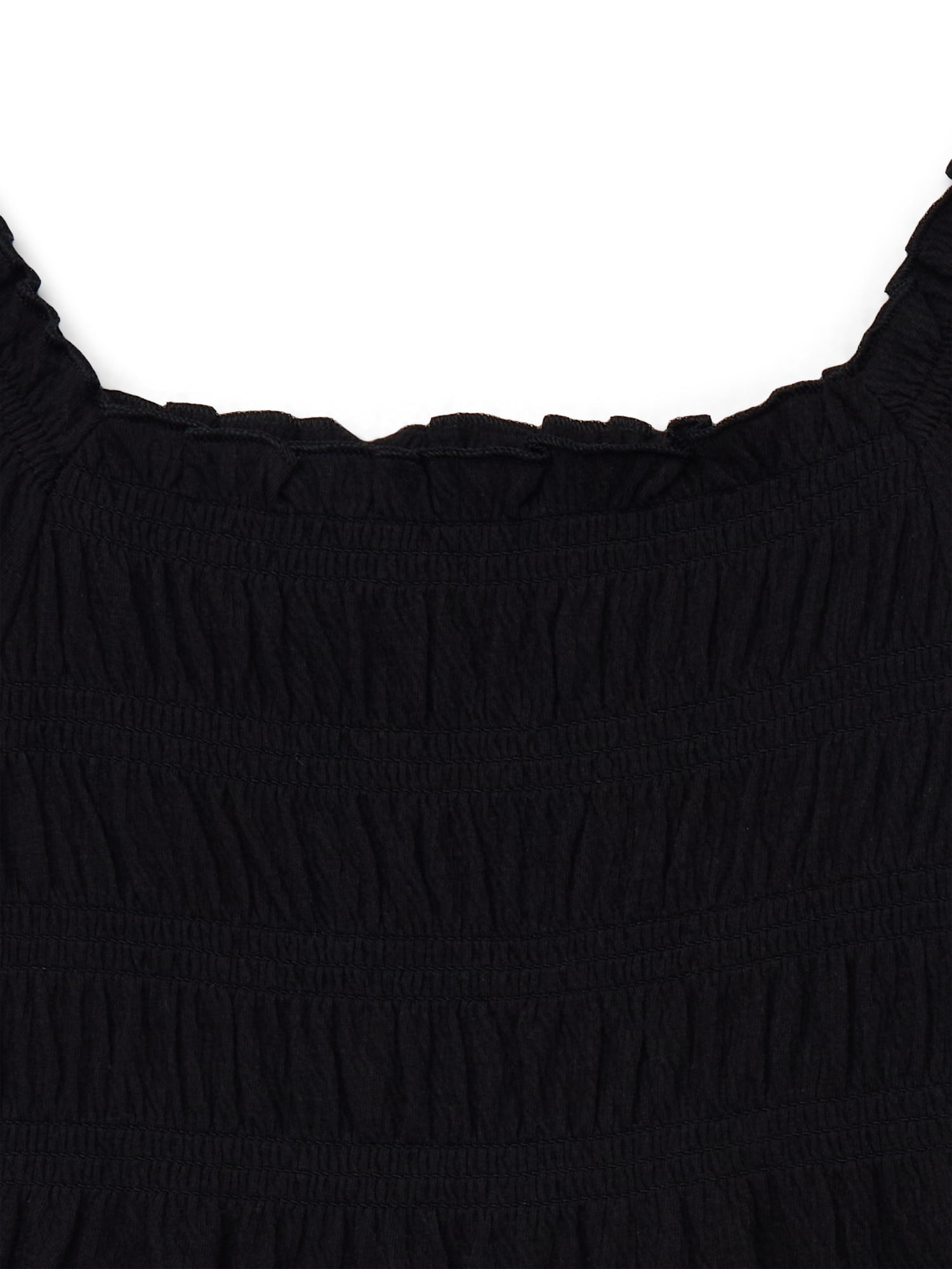 Wonder Nation Girls Smocked Puff Sleeve Top, Sizes 4-18 & Plus
