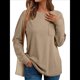 thumbnail image 1 of Tops de Larga para Mujer, Holgados, Bonitos, Gruesos, para Otoño e Invierno, Ropa de Crucero A Caqui M, 1 of 9
