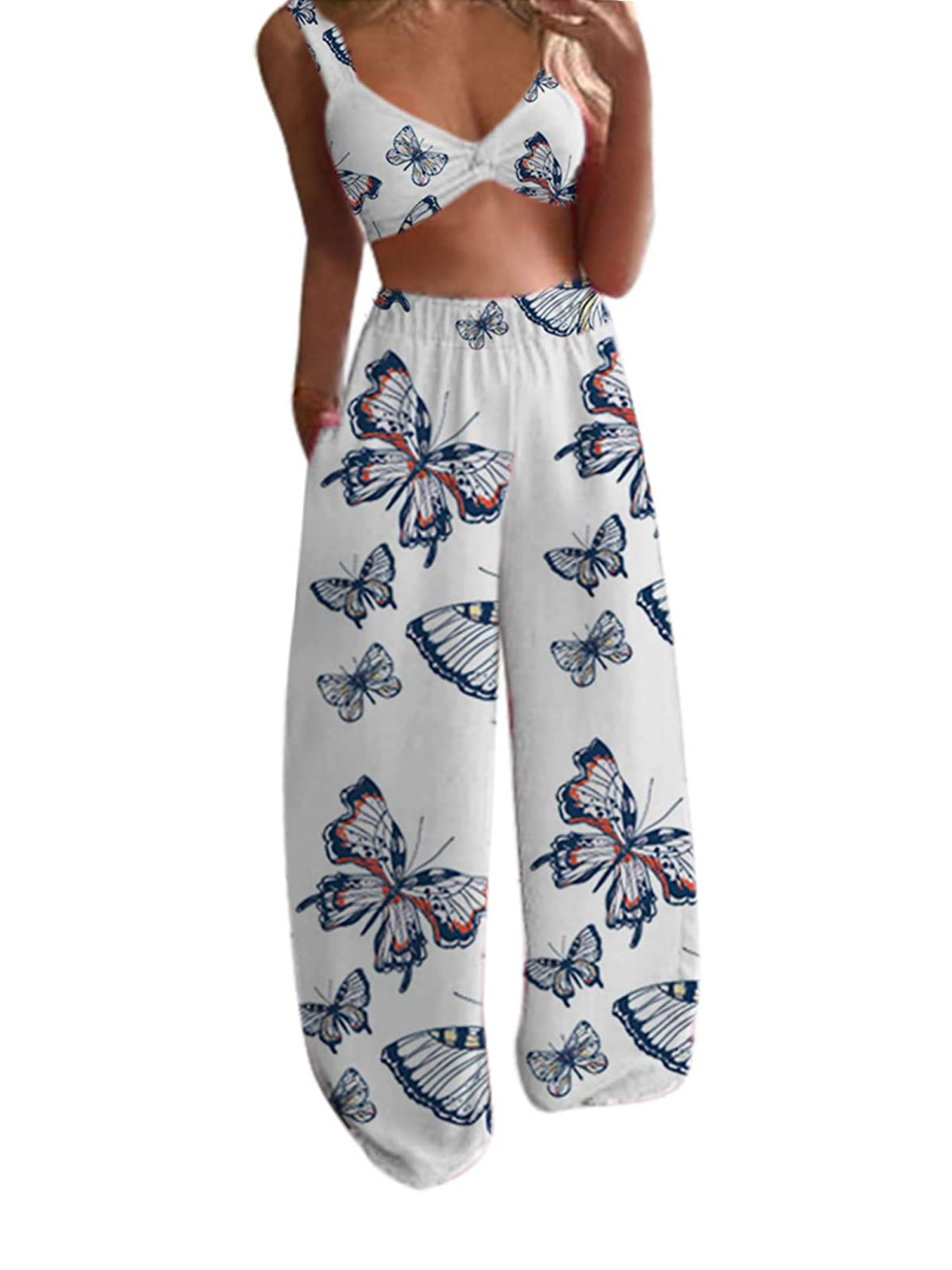 Outfits Butterfly Print Crop Cami 