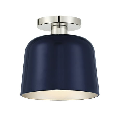 

Trade Winds Nora 1 Light Ceiling Light in Navy Blue with Polished Nickel