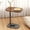 walnut, variant on Multifunctional C-Shaped Side Table, Height Adjustable Rolling Table, Sturdy Metal Frame, Space Saving Compact Coffee Table for Living Room Bedroom