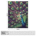 thumbnail image 4 of JRXY Flannel Fleece Blanket Purple and Teal Blooming Peacock Lightweight Soft Cozy Anti-Pilling White, 4 of 6