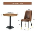 thumbnail image 3 of TesNus 5 Piece Round Dining Table Set, 31" Wood Grain Water Wave Table with Brown Upholstered Chairs, Gold Tip Legs for Kitchen and Small Dining Room, 3 of 8