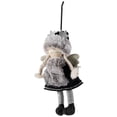 thumbnail image 4 of Northlight Plush Winter Angel Girl Hanging Christmas Ornament - 8.5" - Gray and Black, 4 of 8