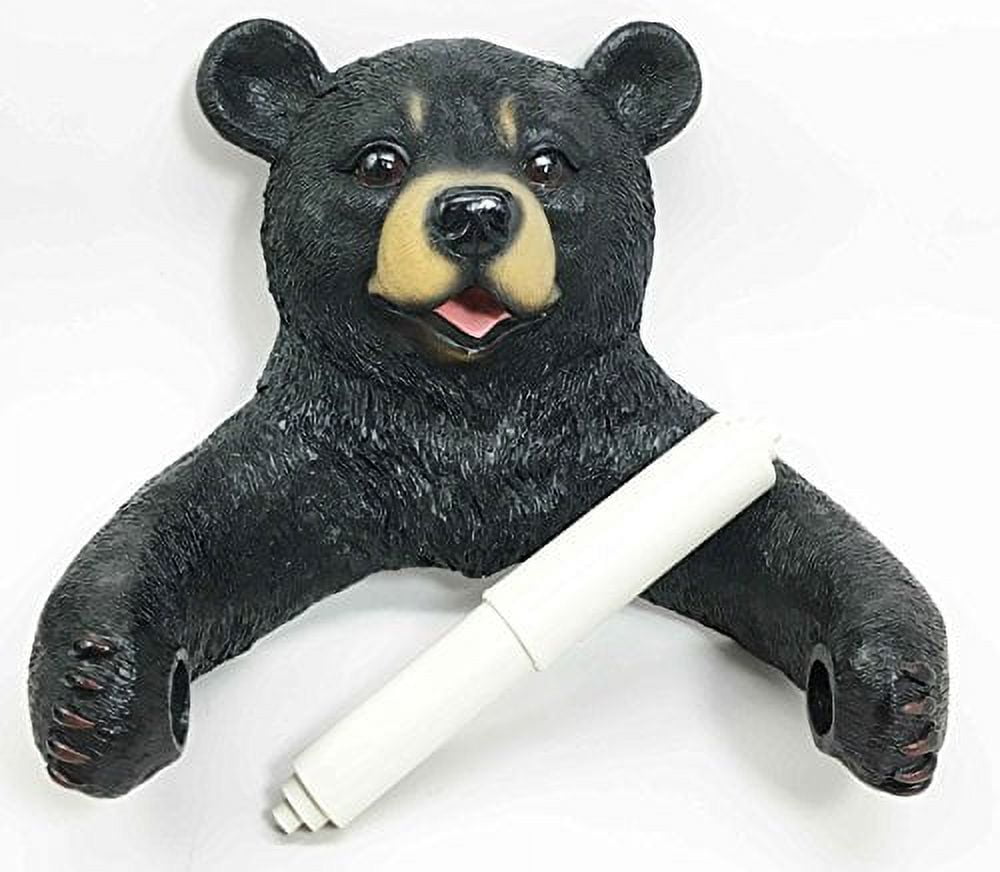 Darling Black Bear Toilet Paper Holder Bathroom Wall Decoration for Cozy Cabin and Hunting Lodge Decor Figurine