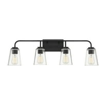 Trade Winds Wickford 4-Light Bathroom Vanity Light in Matte Black
